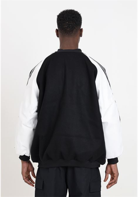 Black and white men's college jacket with trefoil logo patch ADIDAS ORIGINALS | IR5519.
